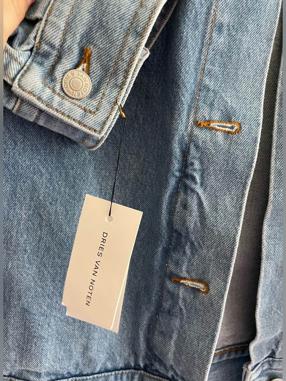 Dries Van Noten Blue and Off White Vega Denim Jacket - Picture 5 of 7